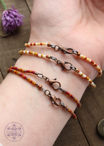 Dainty Beaded Boho Bracelets with Lobster Clasp