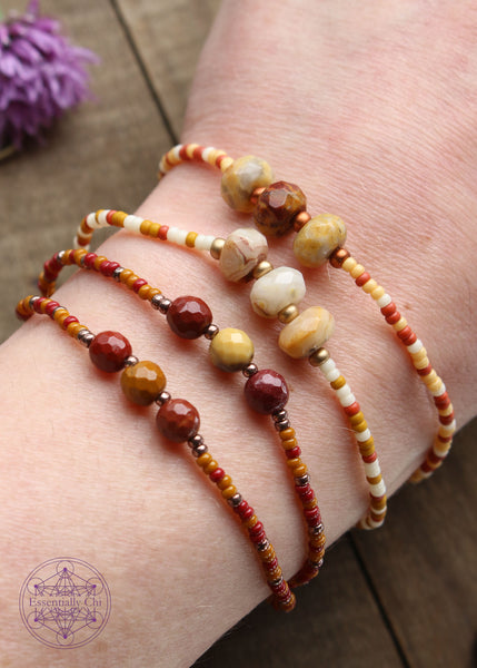 Dainty Beaded Boho Bracelets with Lobster Clasp