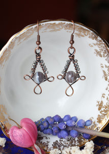 Willow - Botswana Agate Copper Earrings