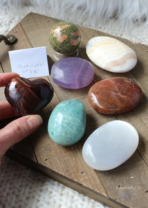 Chakra Palmstone Set: 7 Healing Crystals for Energy Alignment & Balance