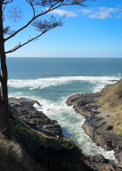 Devils Churn on the central oregon coast is in the Cape Perpetua Scenic Area. It's a long narrow chasm that catches the wave motion and crashes along the rocks thoughout the channel. Dangerous but also captivating to watch. 